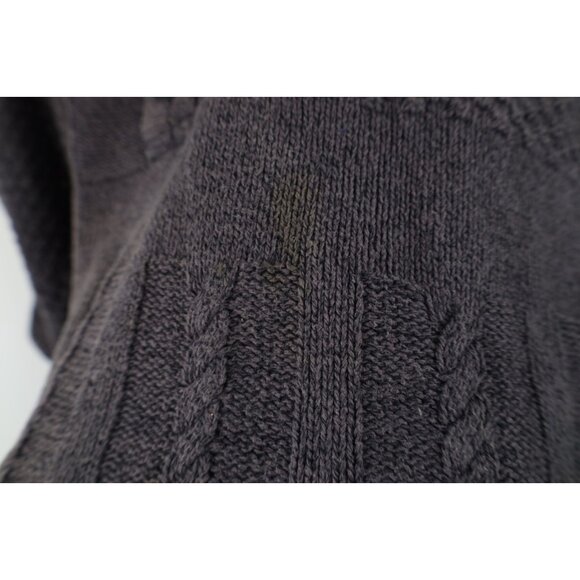 Buckle BKE Mens 2XL Thrashed Chunky Fisherman Cable Knit Henley Sweater Gray - Picture 8 of 16
